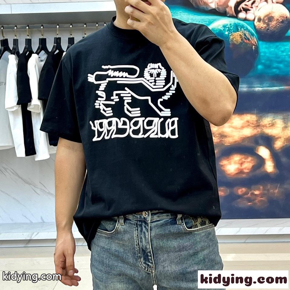 バーバリー Tシャツ コピー カジュアル リラックス プリント 半袖Tシャツ ブラック-2