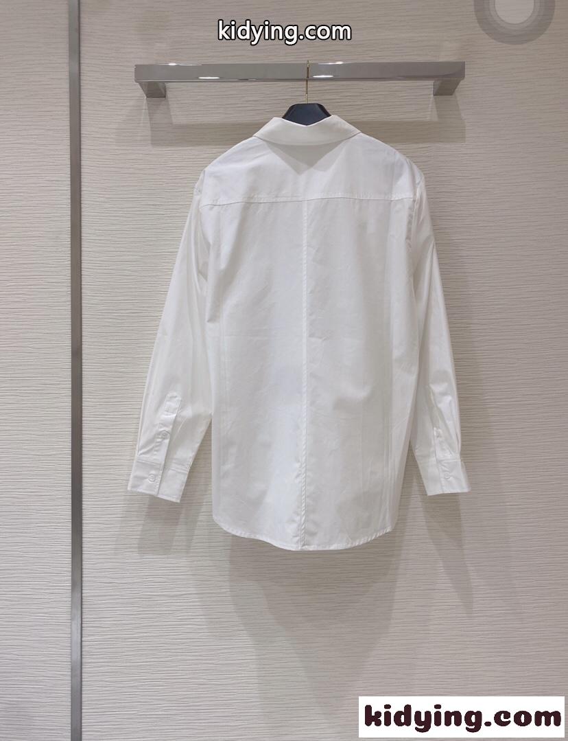 シンプル カジュアル おしゃれ ミュウミュウ シャツ コピー 定番 合わせやすい レディース 長袖 快適 人気 ホワイト-4