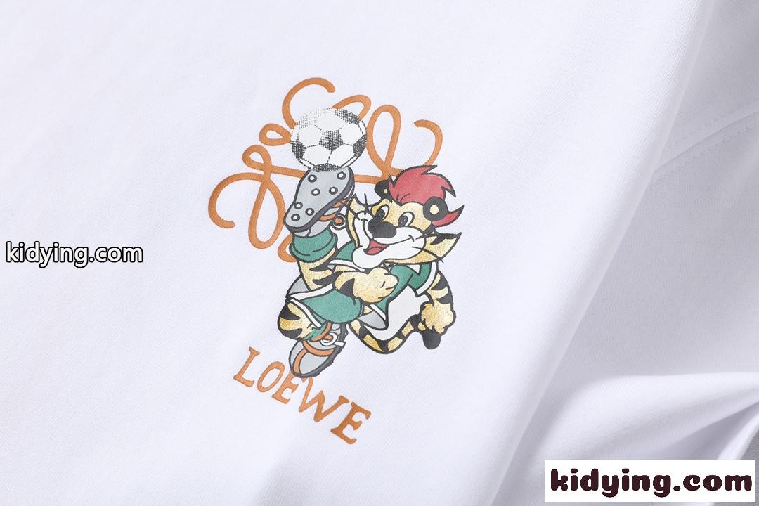 目を引く プリント 定番 ロエベ tシャツ コピー メンズ 半袖 春夏 トップス カジュアル おしゃれ クルーネック ホワイト ブラック-3