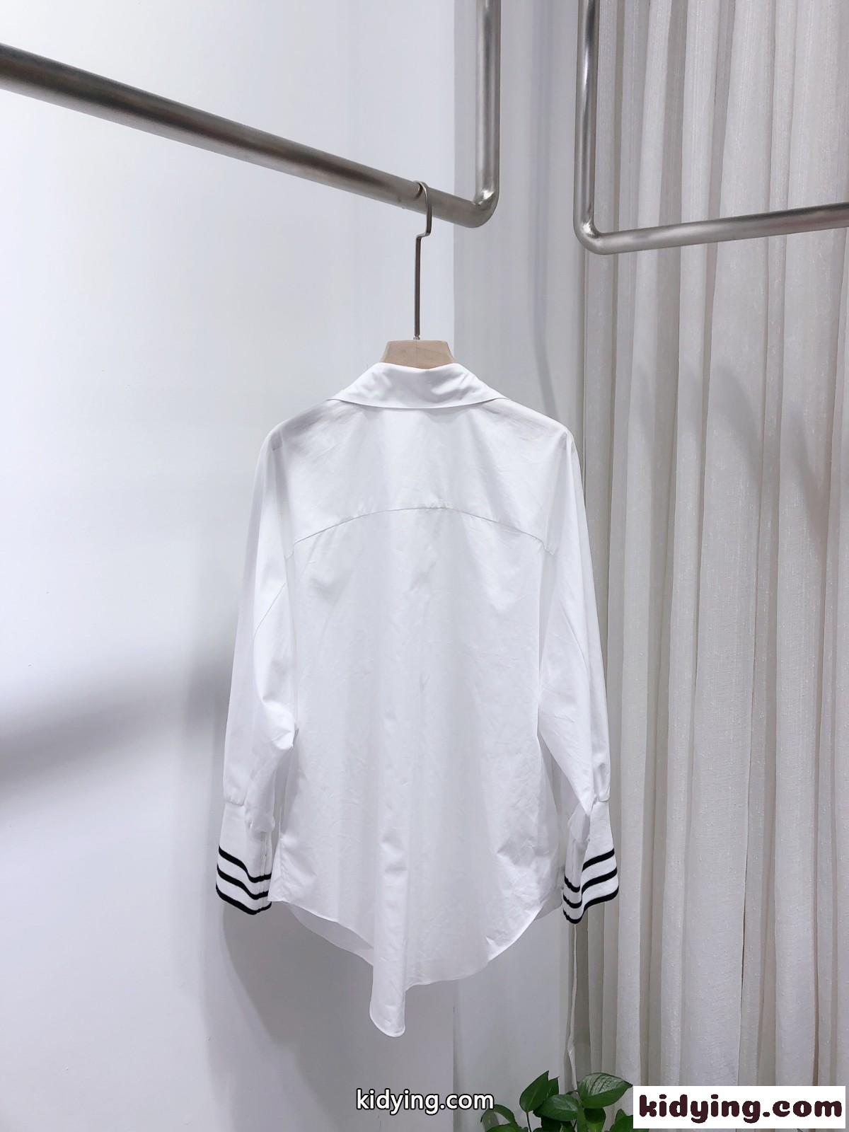 美しい 合わせやすい プラダ シャツ レディース コピー バイカラー ホワイト 長袖 着心地いい 春夏新作-3