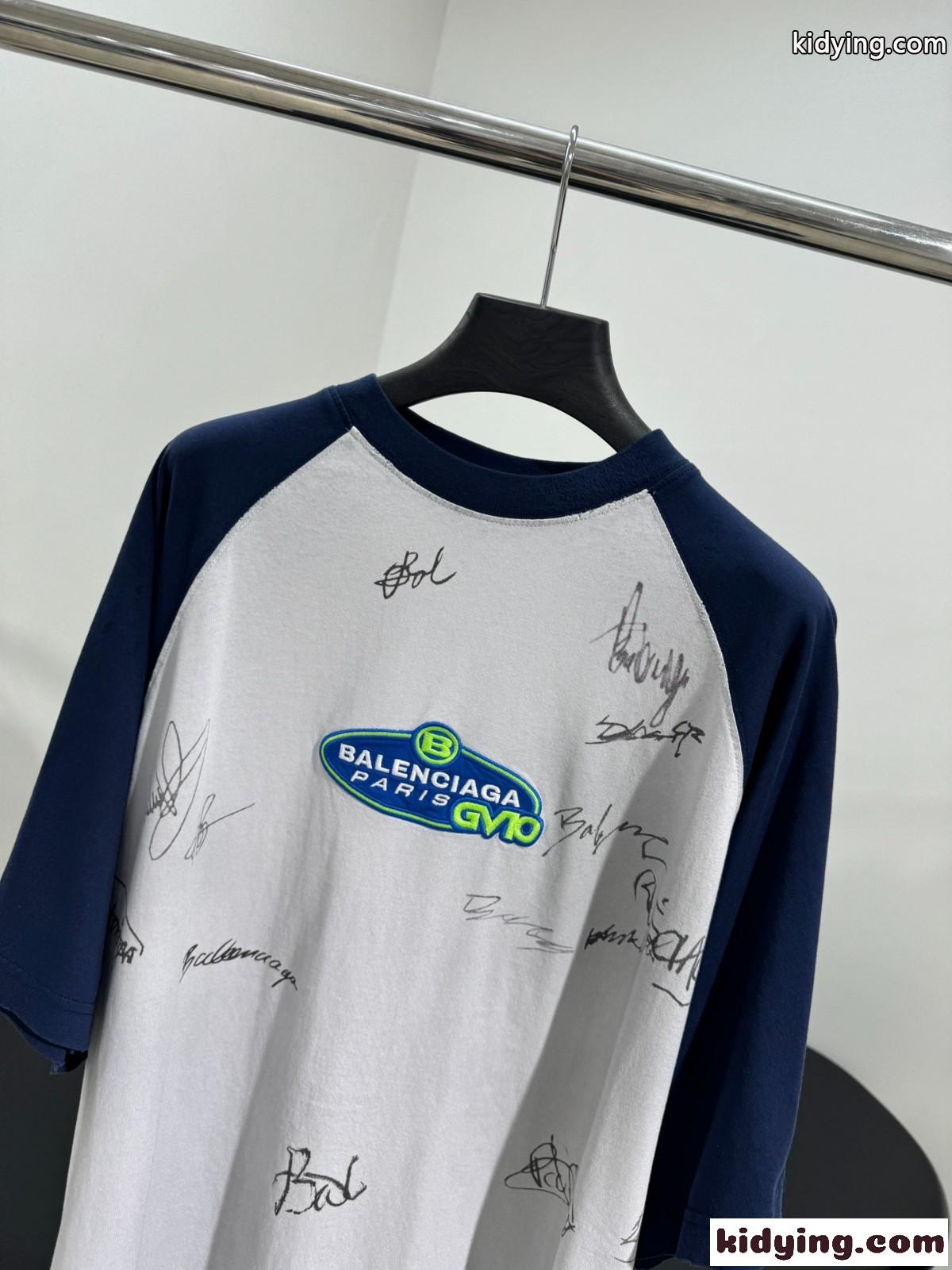 ラグラン オーバーサイズ 半袖Tシャツ バレンシアガ Tシャツ 偽物 ホワイト-2
