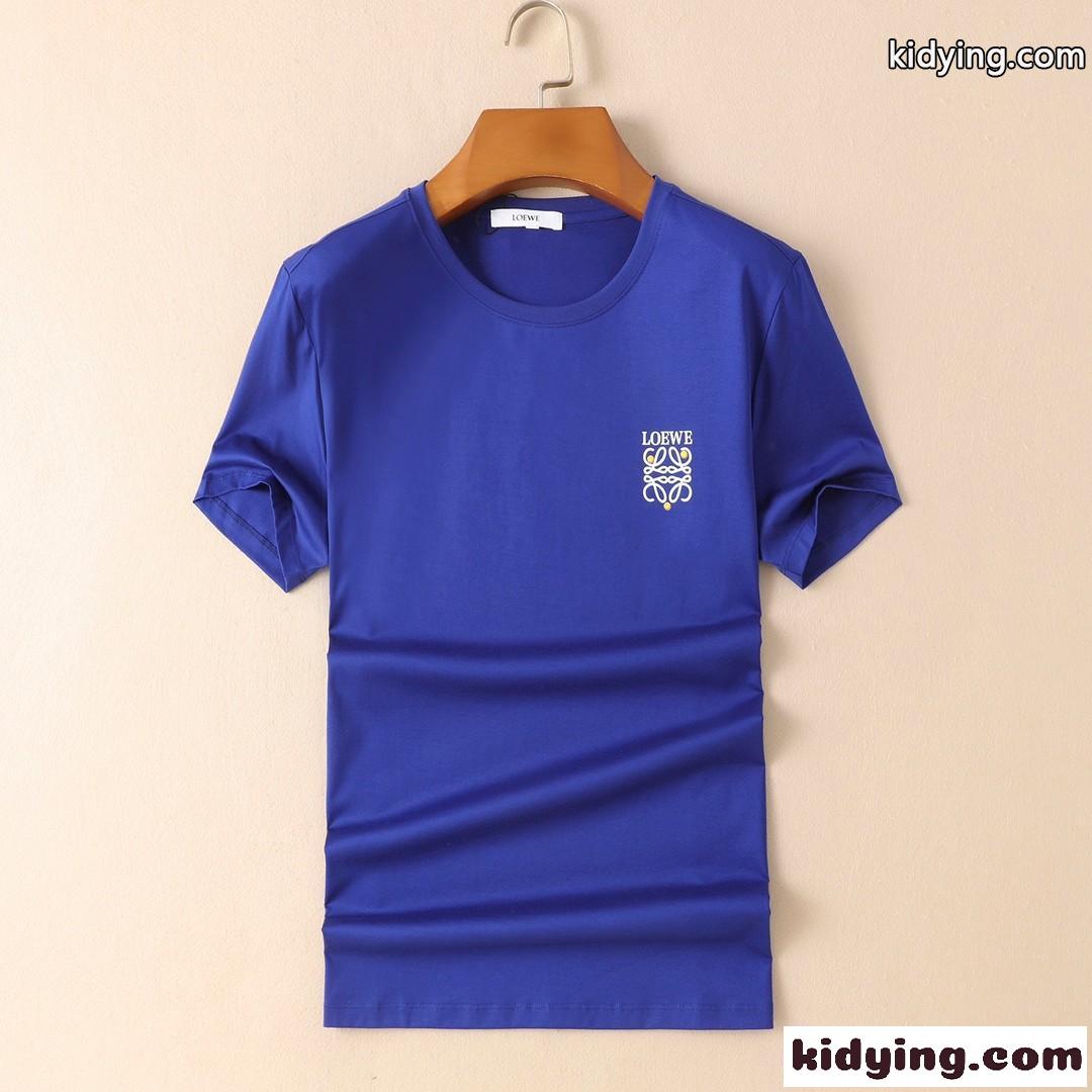 ロゴ プリント クルーネック シンプル お洒落 ロエベ tシャツ コピー メンズ 半袖 春夏 トップス  着心地抜群-1