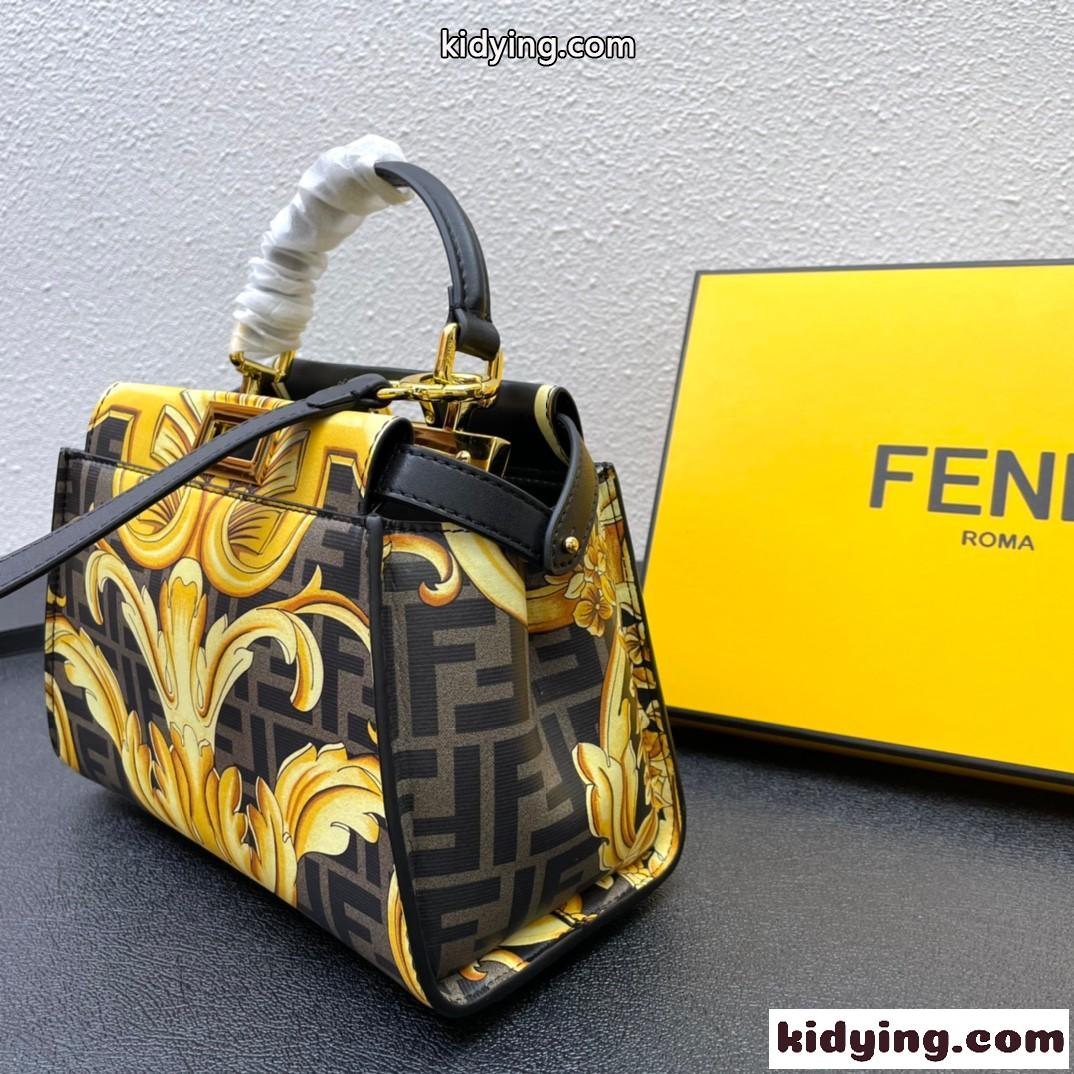 FENDI × VERSACE フェンダーチェ フェンディ バッグ 人気 コピー レディース エレガント プリント ハンドバッグ-0