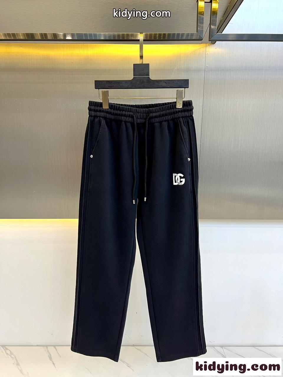 カジュアル ロゴ入り スウェットパンツ ドルチェ&ガッバーナ パンツ コピー ブラック-1