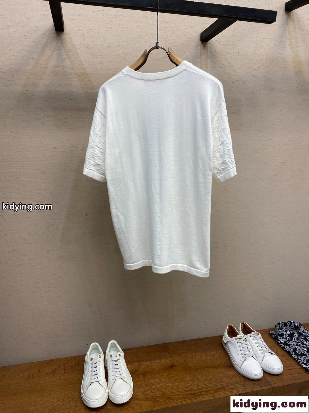 ショートスリーブシグネチャークルーネック ルイ・ヴィトン Tシャツ コピー ホワイト-2