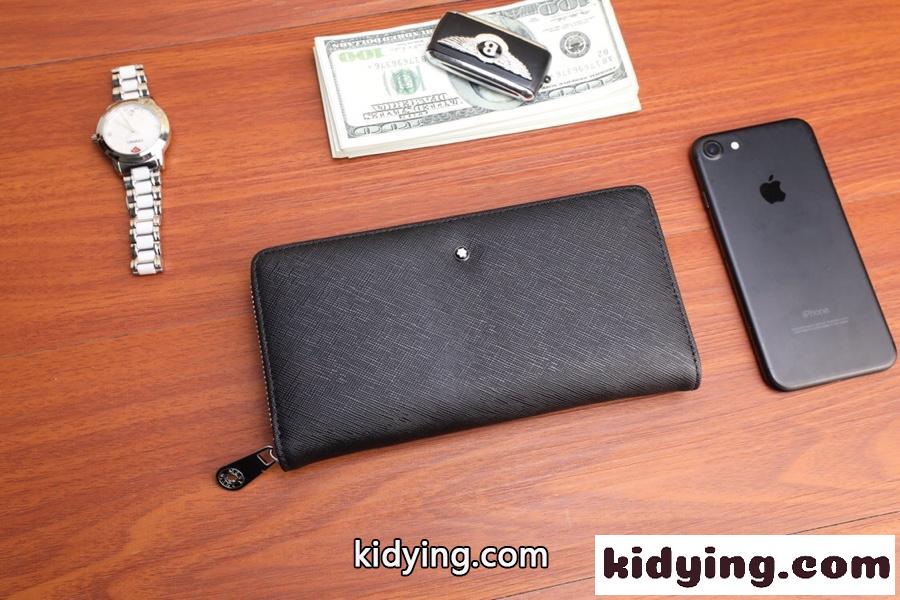 モンブラン 財布 メンズ コピー YKKファスナー レザー シンプル 高品質 定番 小銭入れ ラウンドファスナー ブラック-2