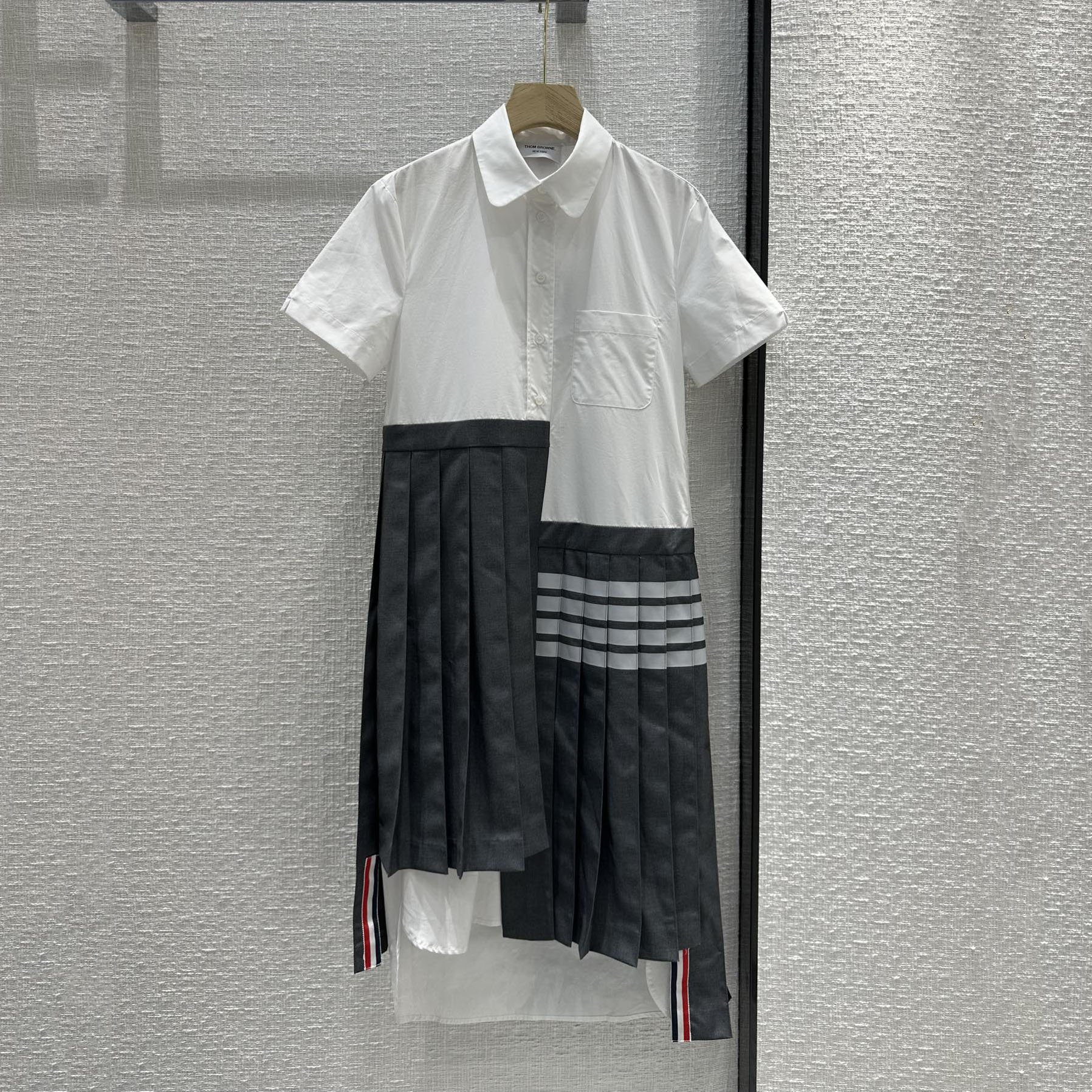ギンガムチェック シャツワンピース トムブラウン ワンピース コピー ショートスリーブ-2