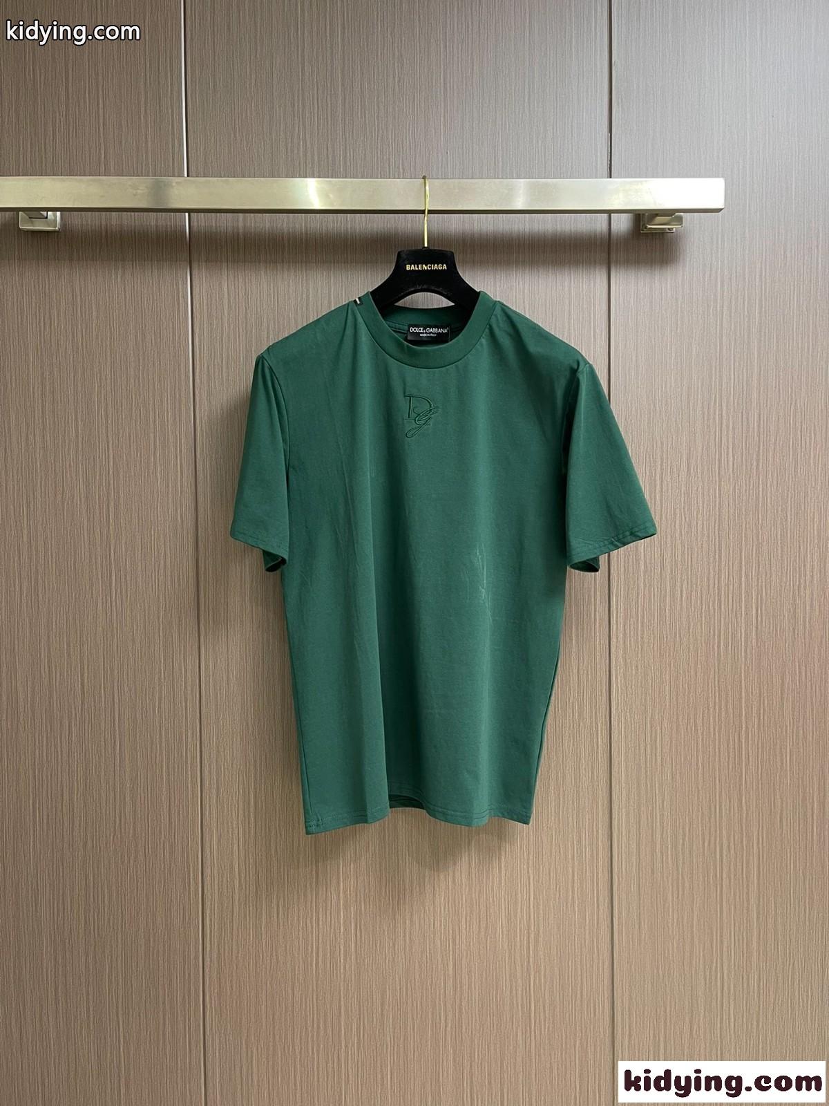 シンプル ドルチェ&ガッバーナ Tシャツ コピー ロゴ 刺繍入り 半袖Tシャツ コットン-2