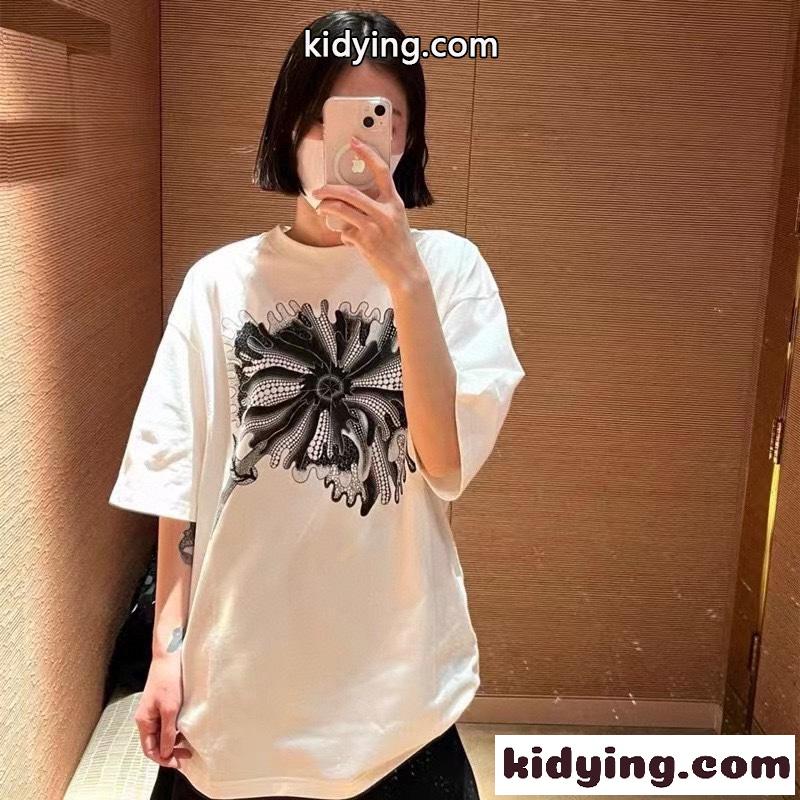 ユニセックス ゆったり LV ×草間彌生 フラワーTシャツ ルイヴィトン Tシャツ コピー 半袖-3