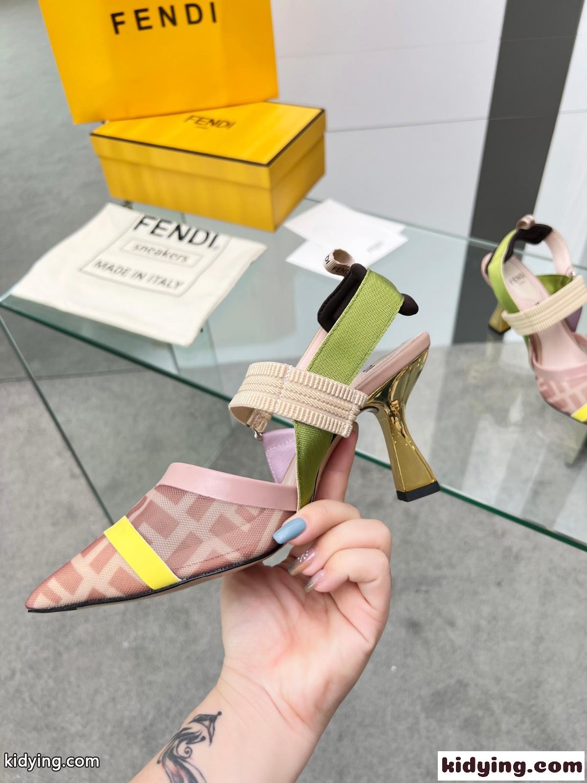 女性らしい ハイヒール スリングバックパンプス フェンディ サンダル コピー レディース-3