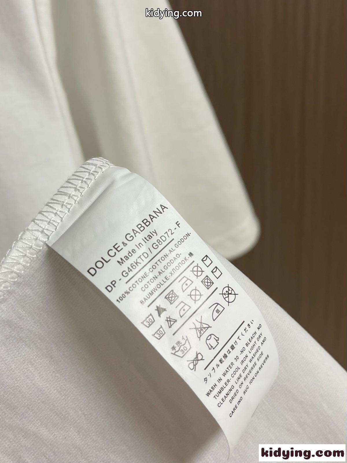おしゃれ シンプル ドルチェ&ガッバーナ Tシャツ コピー ロゴ入り 半袖Tシャツ コットン-4