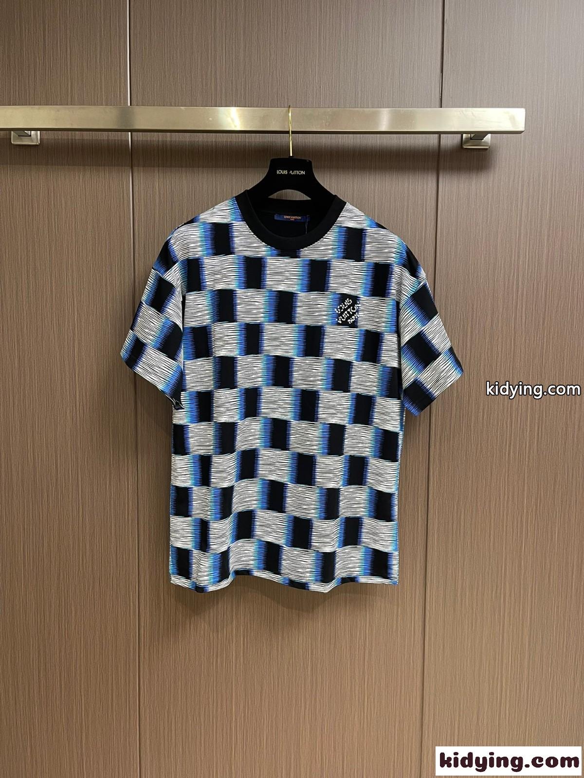 ダミエショートスリーブコットンTシャツ ルイ・ヴィトン Tシャツ 偽物-0