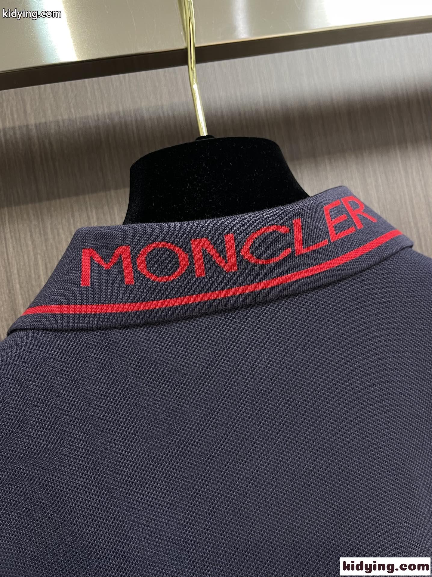 モンクレール Tシャツ コピー バックロゴ襟 コットンピケ ポロシャツ 半袖 トップス-4