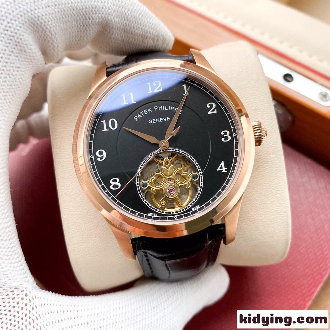 人気 41mm ビジネス カジュアル スケルトン パテック・フィリップ 時計 コピー メンズ 腕時計-4