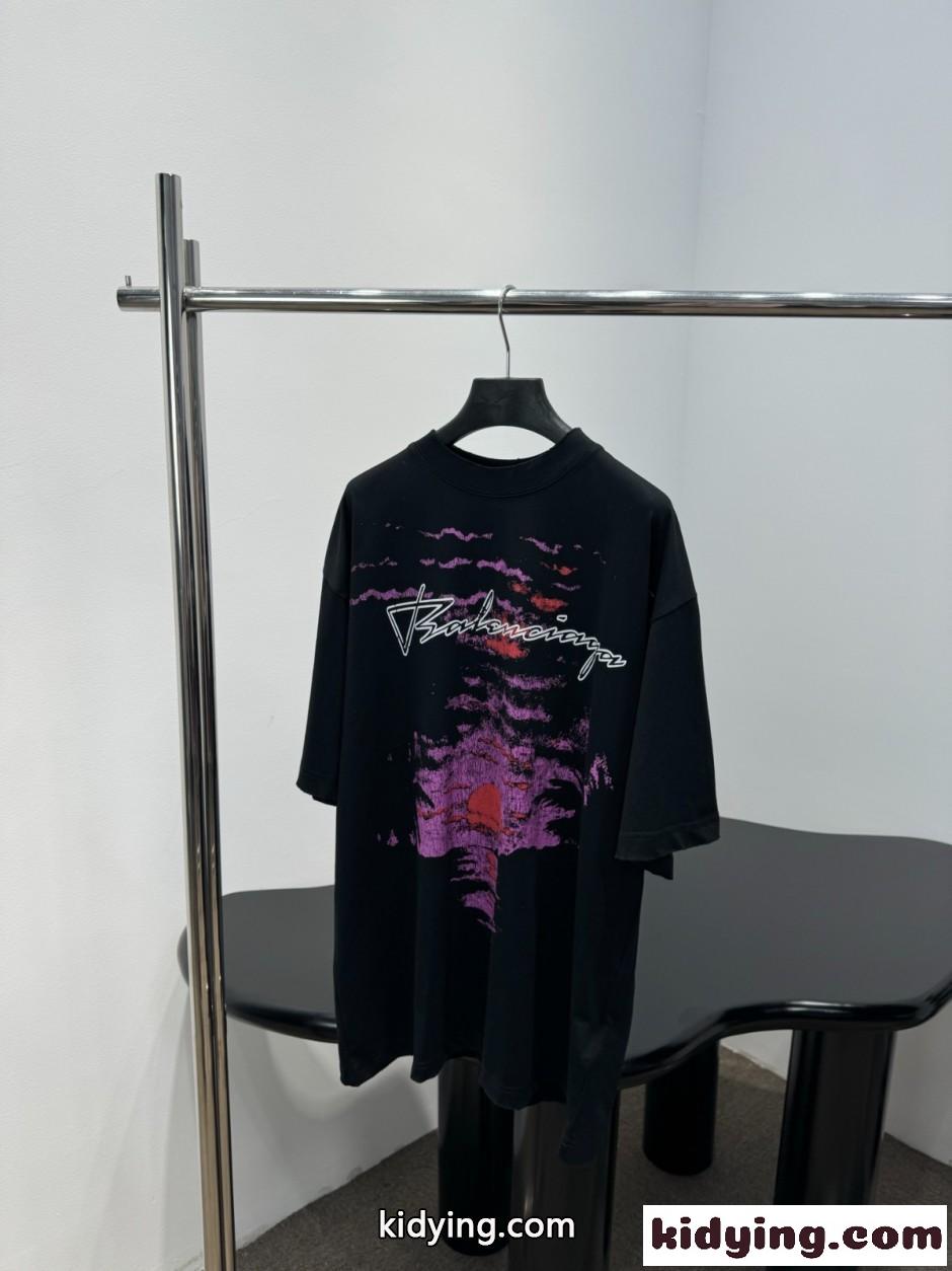 ユニセックス カジュアル オーバーサイズTシャツ バレンシアガ Tシャツ 偽物-0