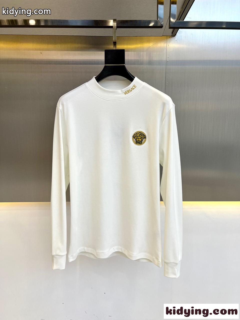 ベーシック メンズ 合わせやすい ヴェルサーチェ Tシャツ 偽物 長袖Tシャツ ホワイト-0