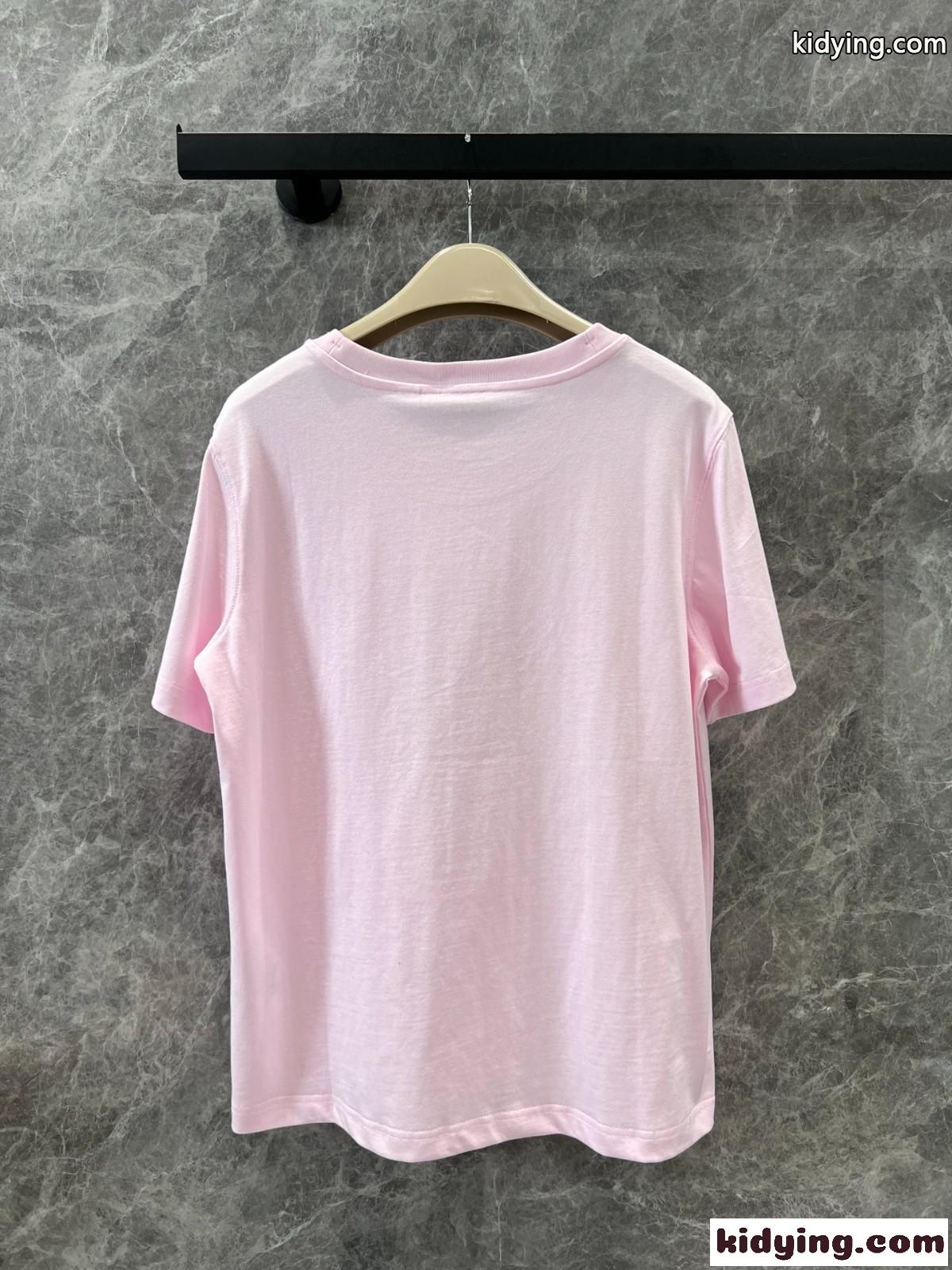バーバリー ナイトスタンプ コットンTシャツ スーパーコピー ピンク-0