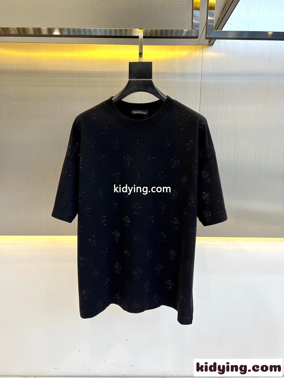 クロムハーツ Tシャツ 偽物 カジュアル ストリート クルーネック 半袖Tシャツ-0