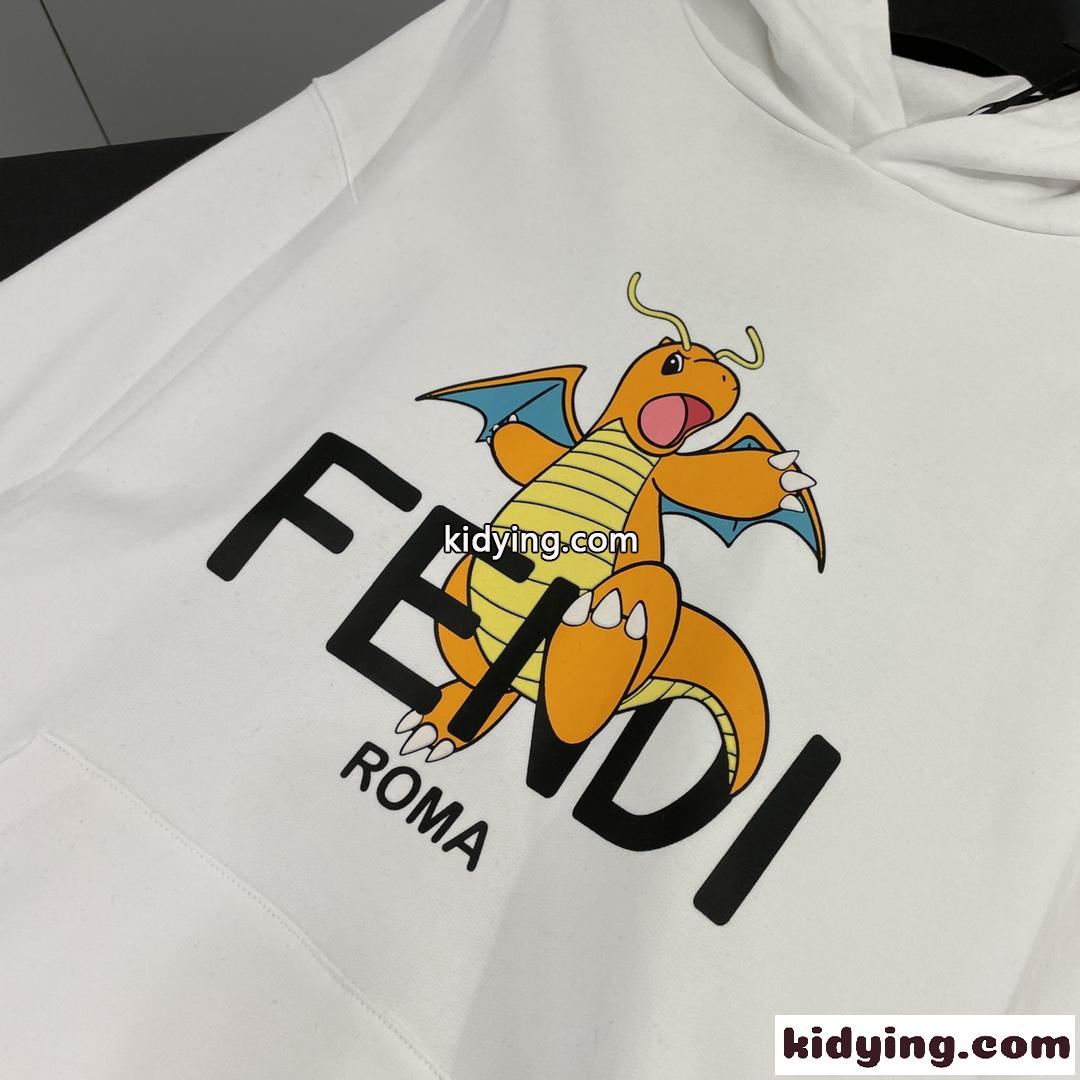 FENDI x FRGMT x POKEMON スウェットシャツ フェンディ パーカー コピー ホワイト-3