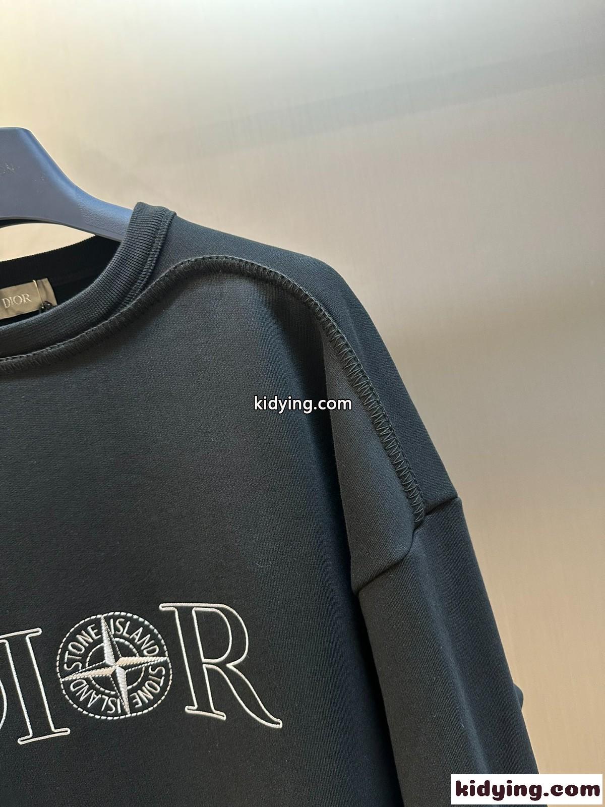DIOR AND STONE ISLAND スウェットシャツ クリスチャン・ディオール Tシャツ コピー ブラック-2