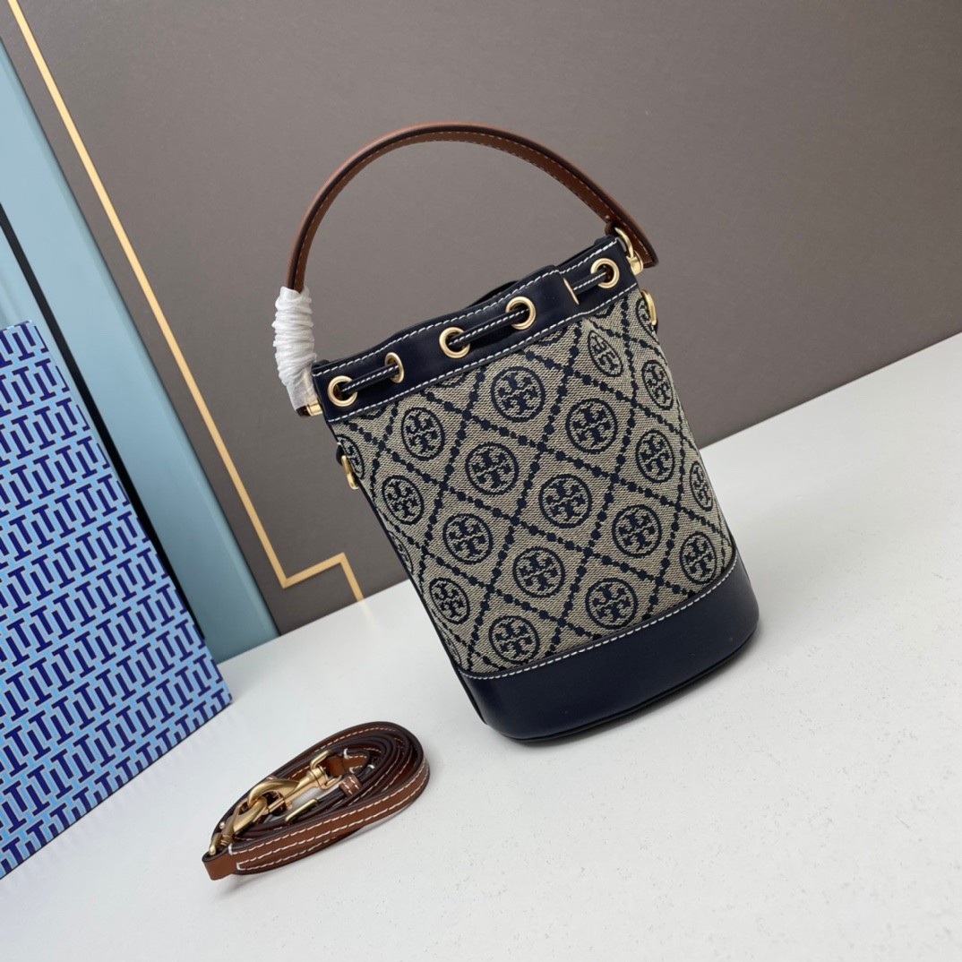 おしゃれ 人気 Tory Burch T モノグラム ジャカード ミニ バケットバッグ コピー-2