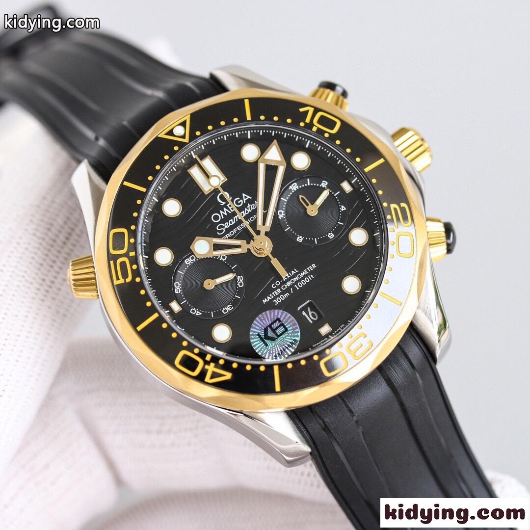 44 mm メンズ 多機能 クロノグラフ おしゃれ  かっこいい オメガ 時計 コピー 人気 腕時計-2