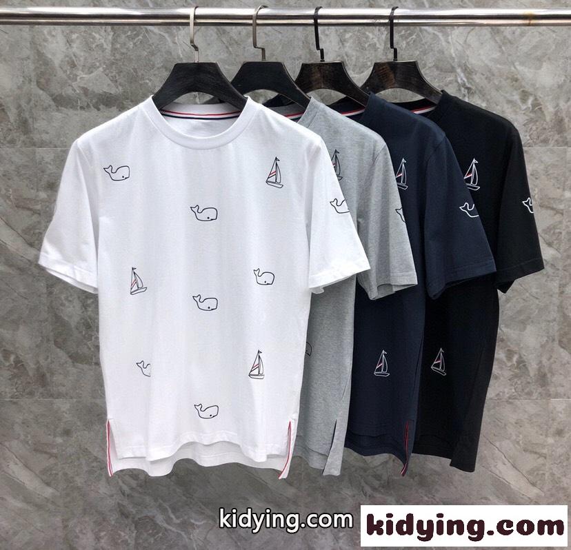 可愛い おしゃれ トムブラウン Tシャツ 偽物 コットン 半袖Tシャツ-2