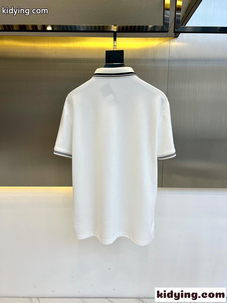 洗練された コットンピケ ポロシャツ アルマーニ Tシャツ コピー ホワイト-4