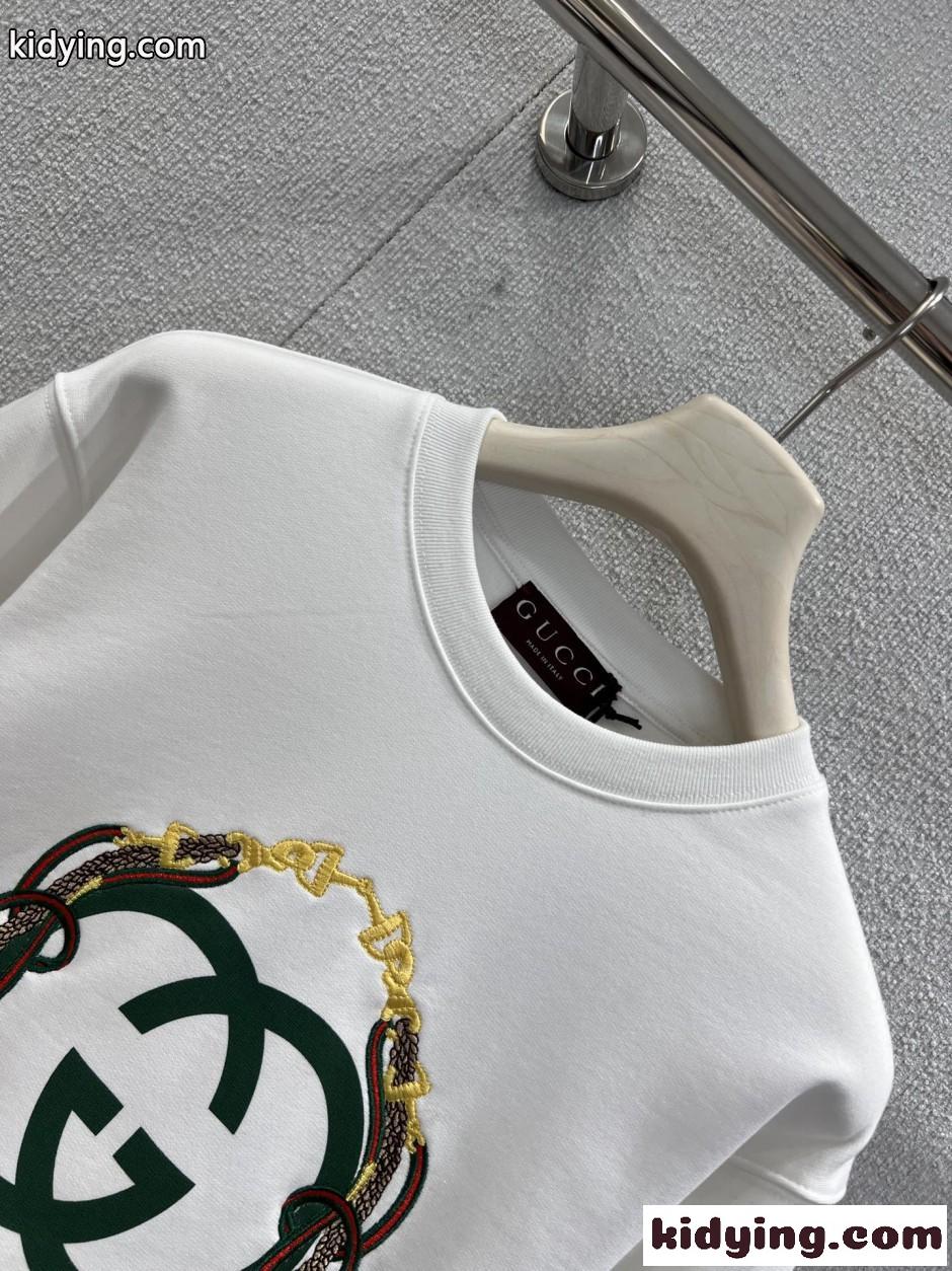 プリント コットンフリース スウェットシャツ グッチ Tシャツ 偽物 ホワイト-2