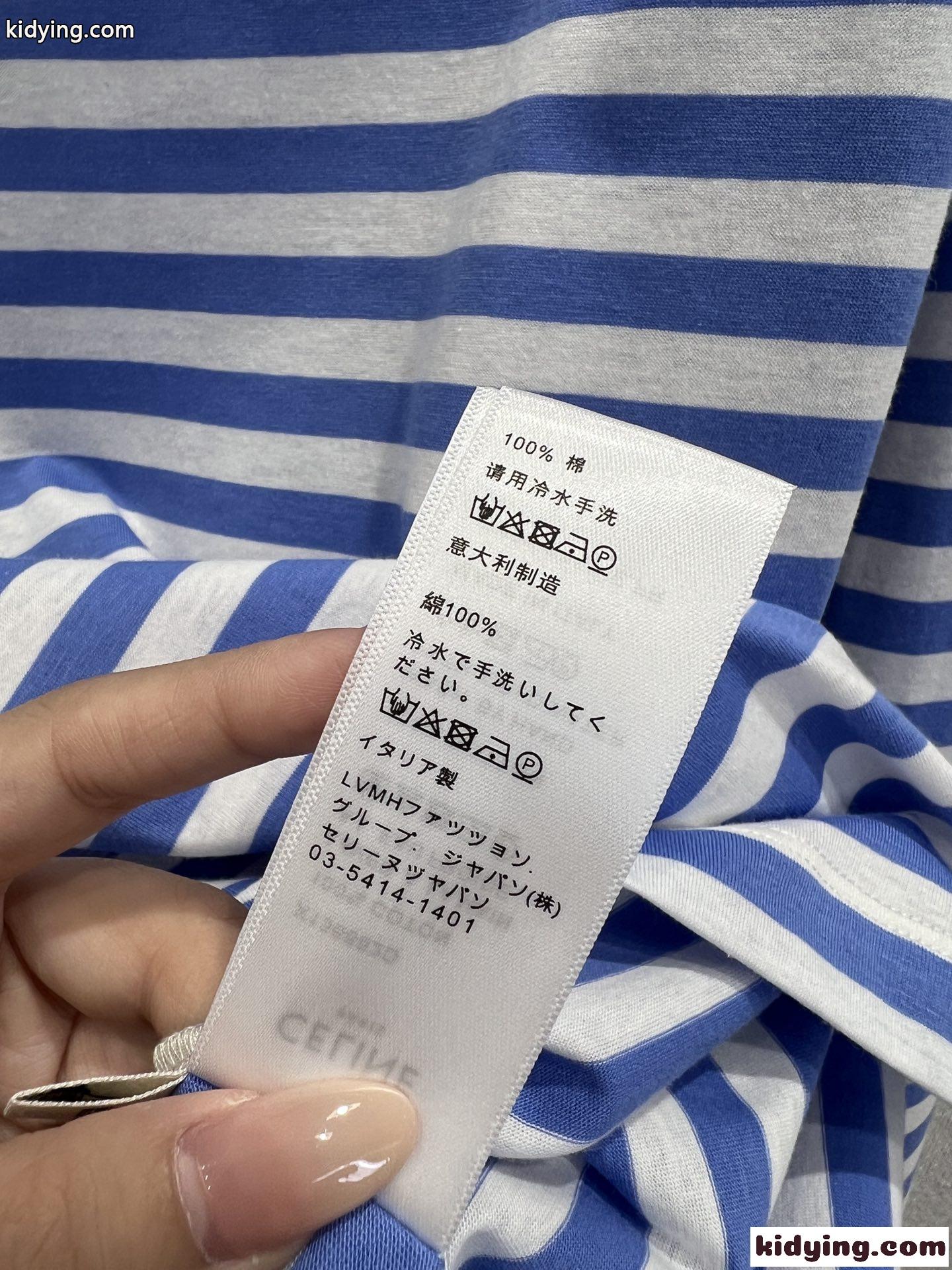 カジュアル ボーダー 長袖Tシャツ セリーヌ Tシャツ 偽物 コットン-4