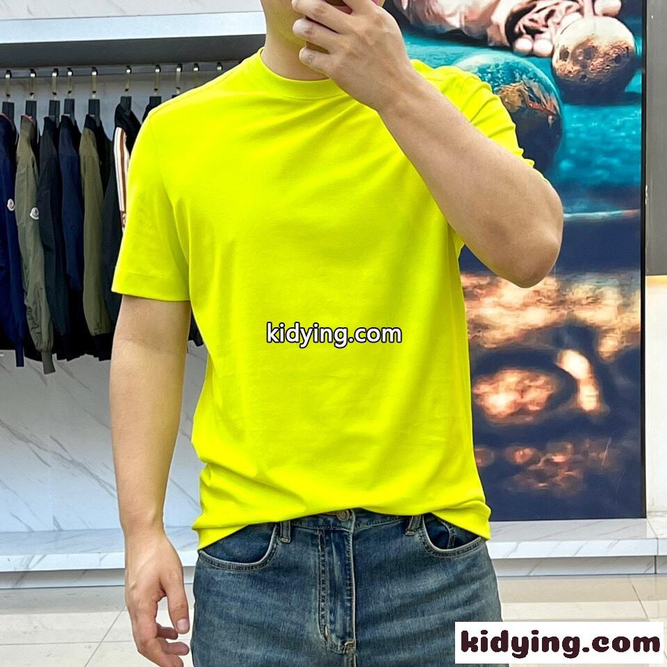 快適 冷感 クルーネック 半袖Tシャツ エルメネジルド・ゼニア Tシャツ コピー グリーン-2