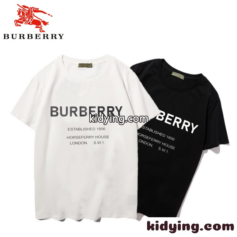 シンプル お洒落 クルーネック 定番 人気 春夏 トップス バーバリー 半袖Tシャツ コピー ロゴ プリント-4