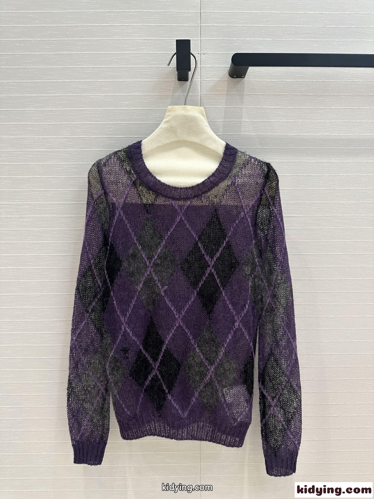 人気流行品 dior セーター レディーススーパーコピー ニット 柔らかい シンプル 柔軟 トップス パープル-0