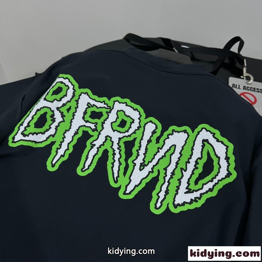 ユニセックス オーバーサイズ バレンシアガ Tシャツ コピー プリント 半袖Tシャツ ブラック-3