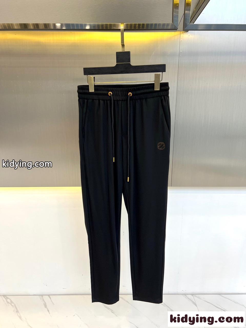カジュアル 速乾 スウェットパンツ エルメネジルド・ゼニア パンツ コピー ブラック-1