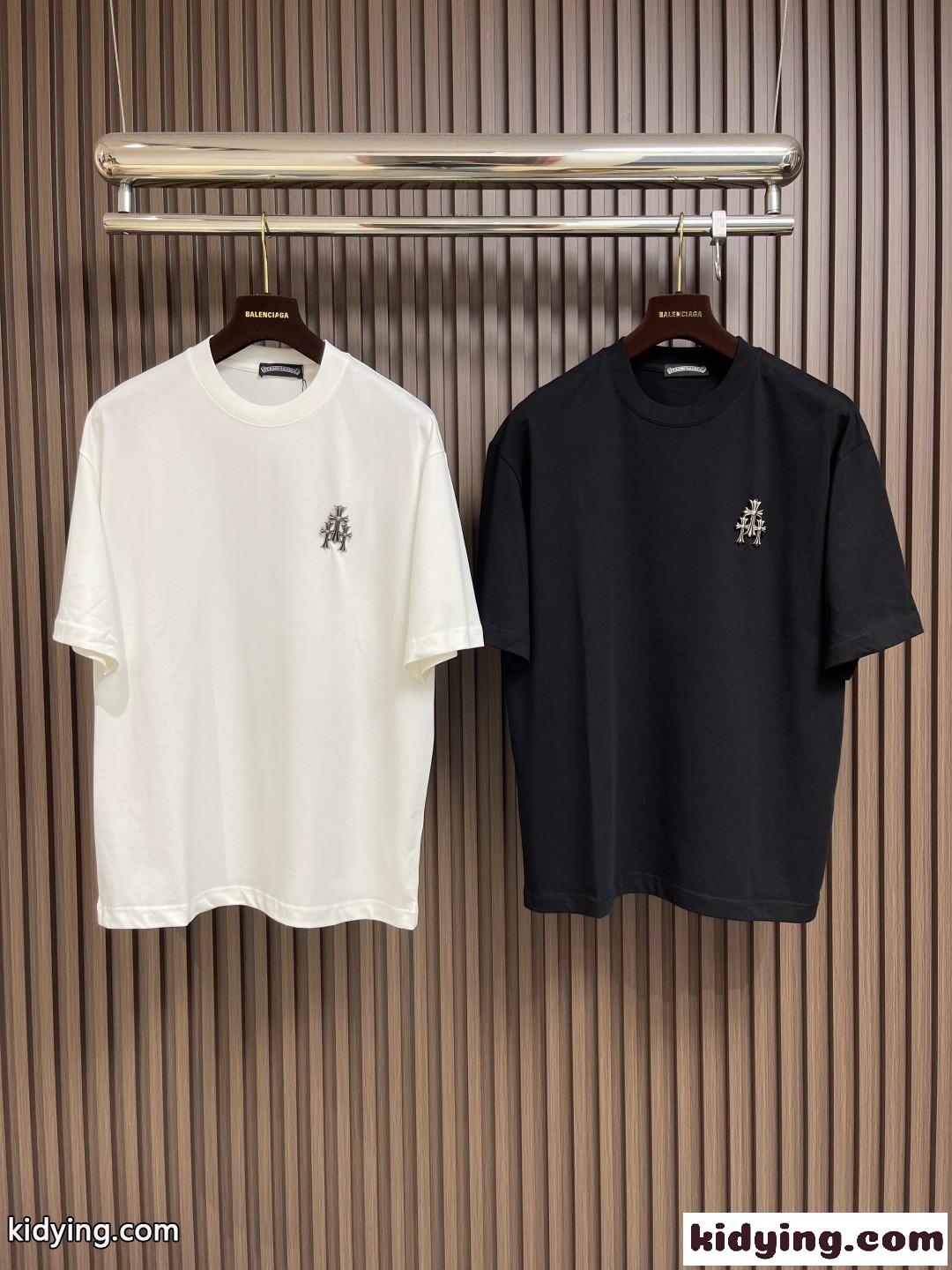 おしゃれ プリント 半袖Tシャツ クロムハーツ Tシャツ 偽物 コットン-2
