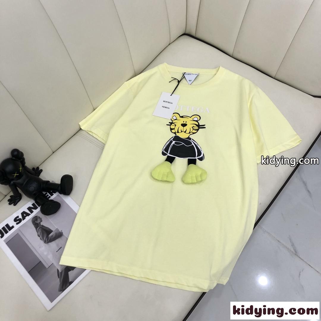 5色あり 可愛い レディース 春夏 トップス ボッテガヴェネタ 半袖tシャツ コピー プリント クルーネック 春夏-3