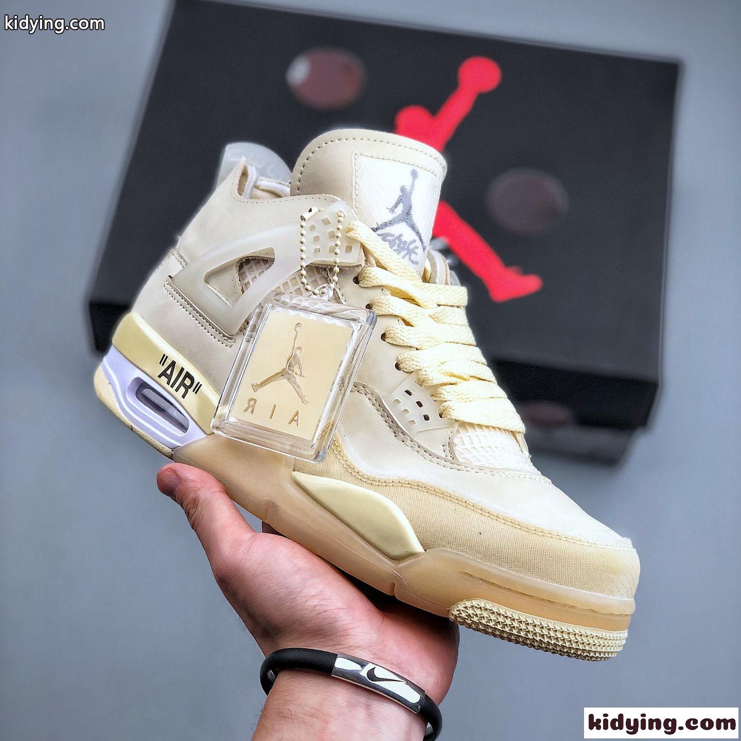Off-White×Nike air Jordan 4 スニーカー オフホワイト スニーカー コピー 軽量 おしゃれ ナイキ-0