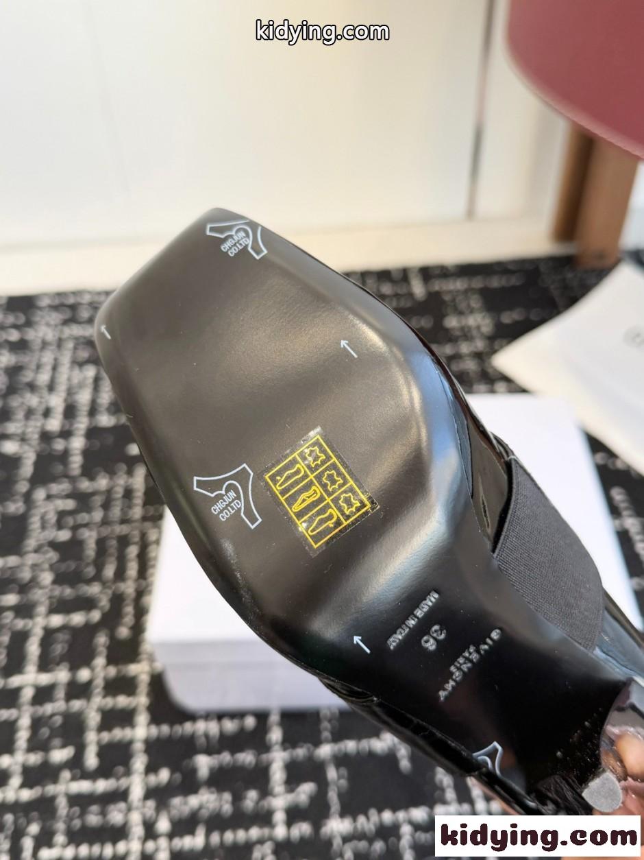 スライスドスクエア GIVENCHYテープ パンプス パテントレザー ジバンシィ スーパーコピー ブラック-3