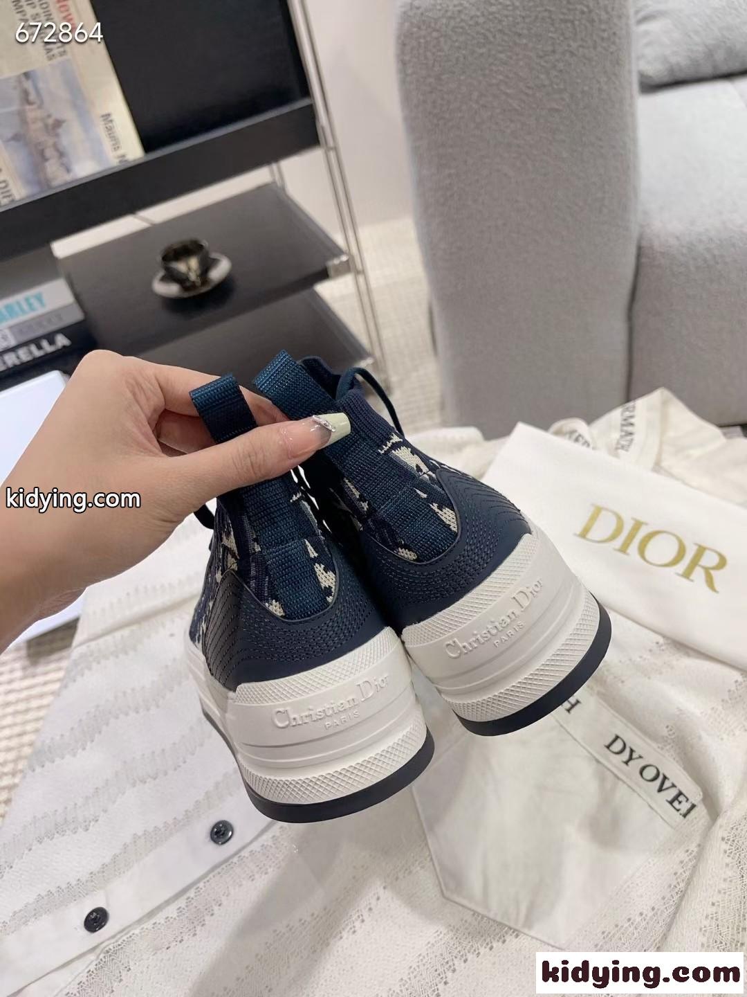 クリスチャン・ディオール スニーカー 偽物 WALKNDIOR プラットフォームスニーカー ブラック-0