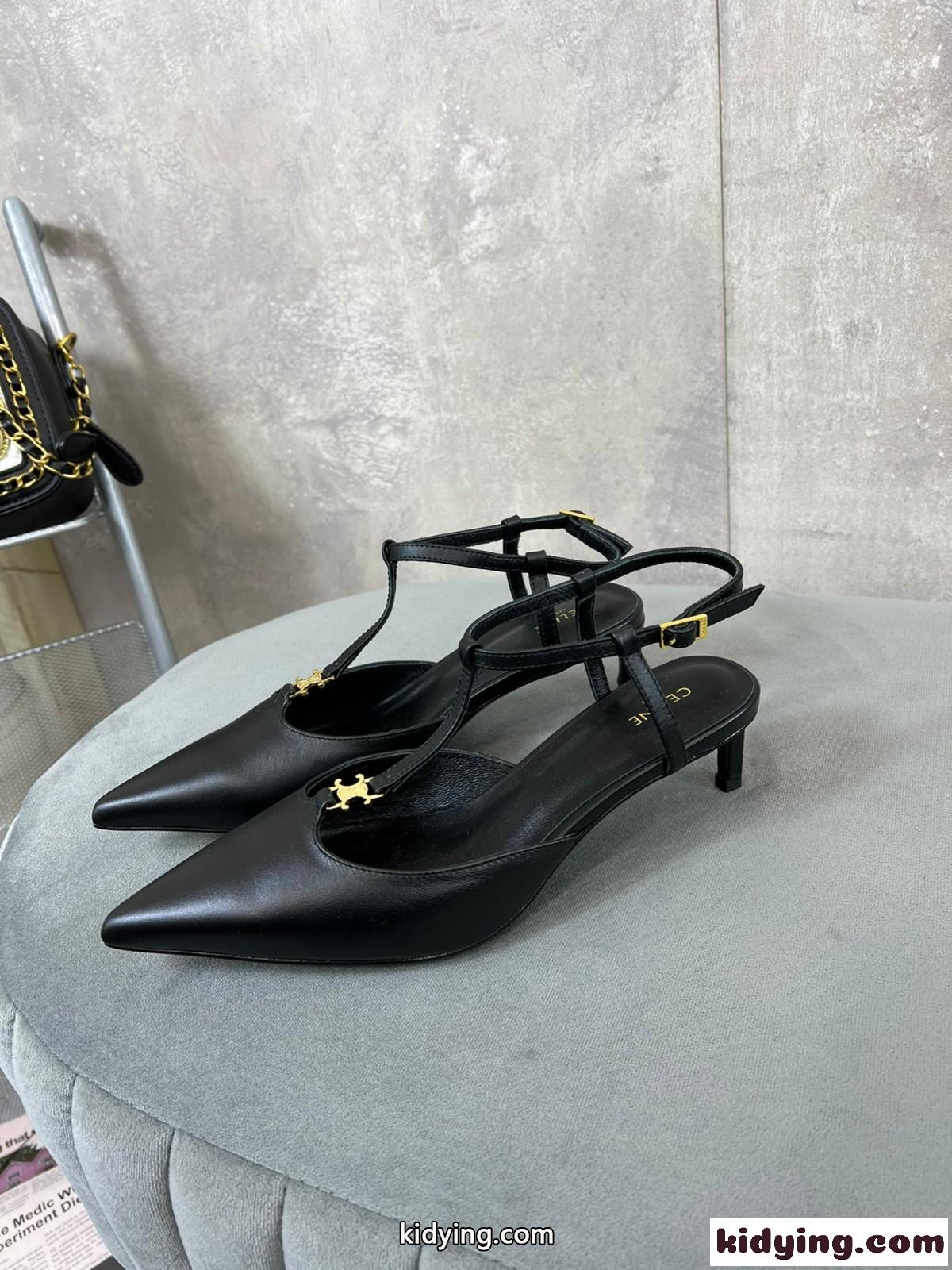 CELINE キトゥン ストラップ トリオンフ パンプス コピー レディース 大人 エレガント-0