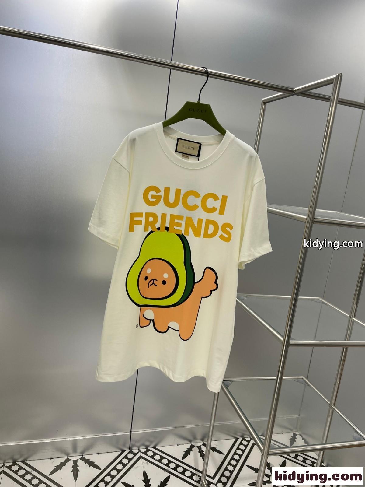 Gucci Friends プリント コットンTシャツ グッチ Tシャツ コピー ユニセックス-0