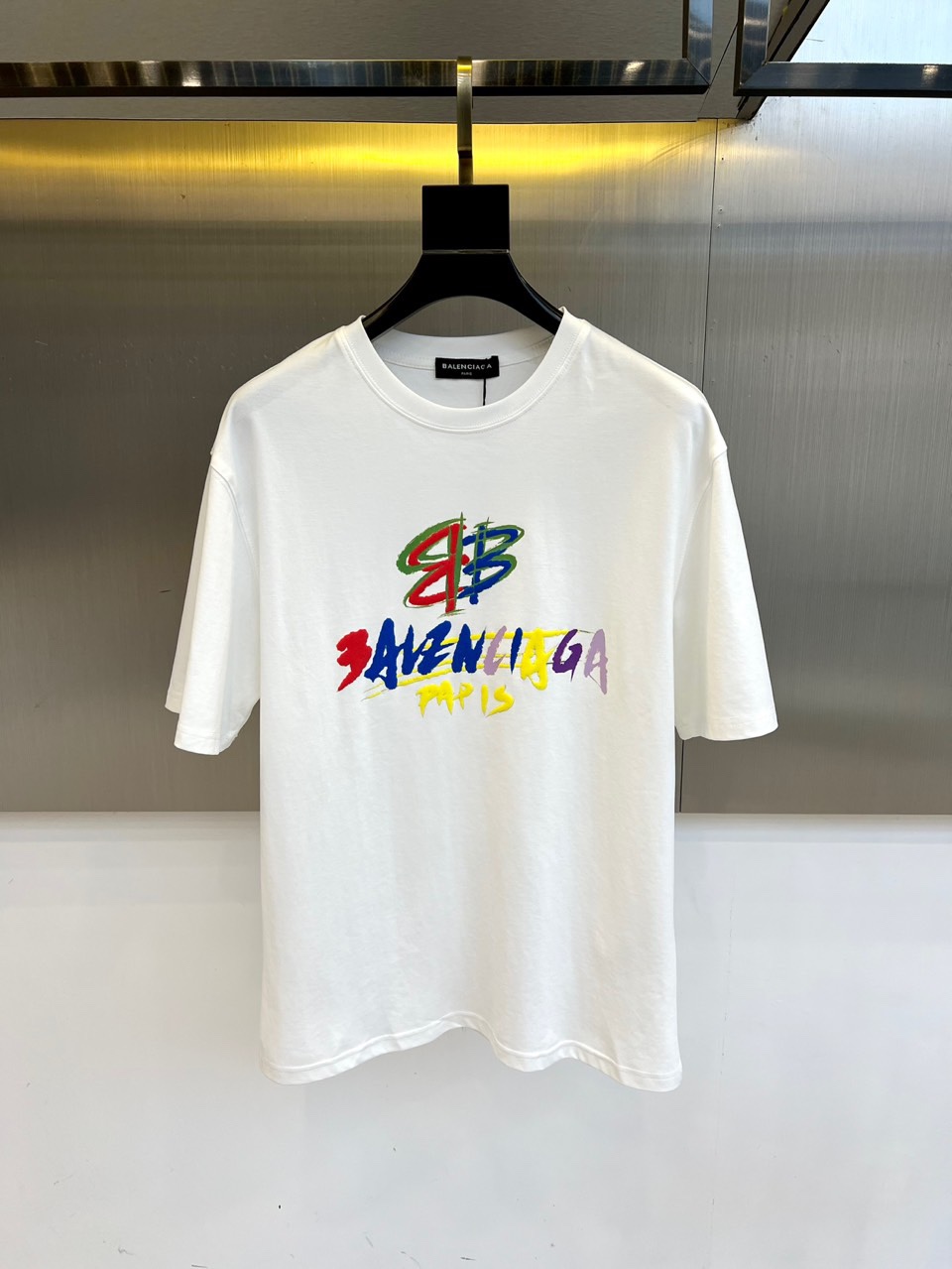 カジュアル ロゴTシャツ バレンシアガ Tシャツ 偽物 クルーネック ホワイト-2