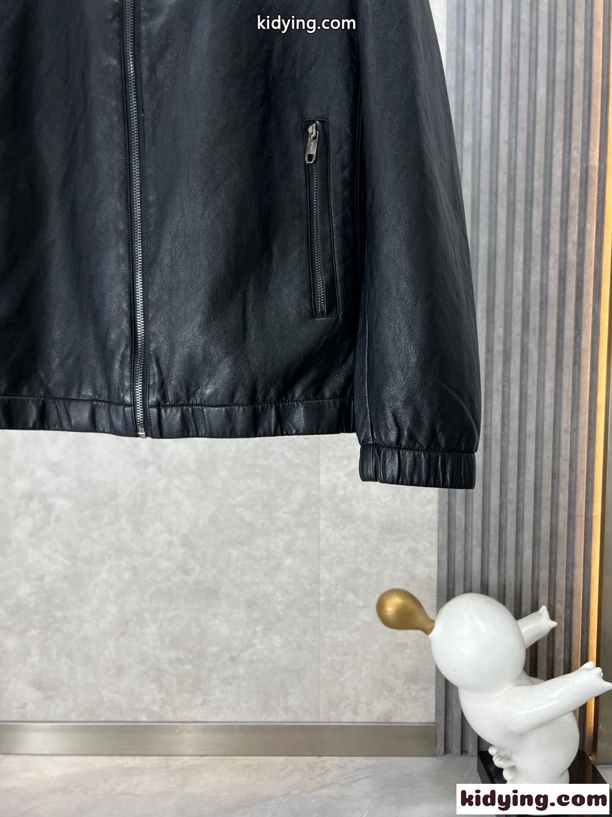 エルメネジルド・ゼニア ジャケット コピー メンズ シンプル 上品 ビジネス レザーブルゾン-3
