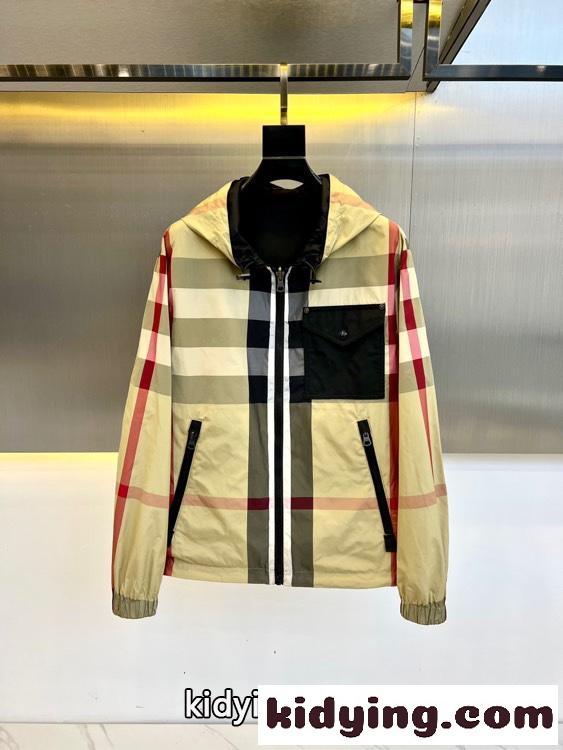 リバーシブル チェック フーデッドジャケット バーバリー ジャケット コピー-0