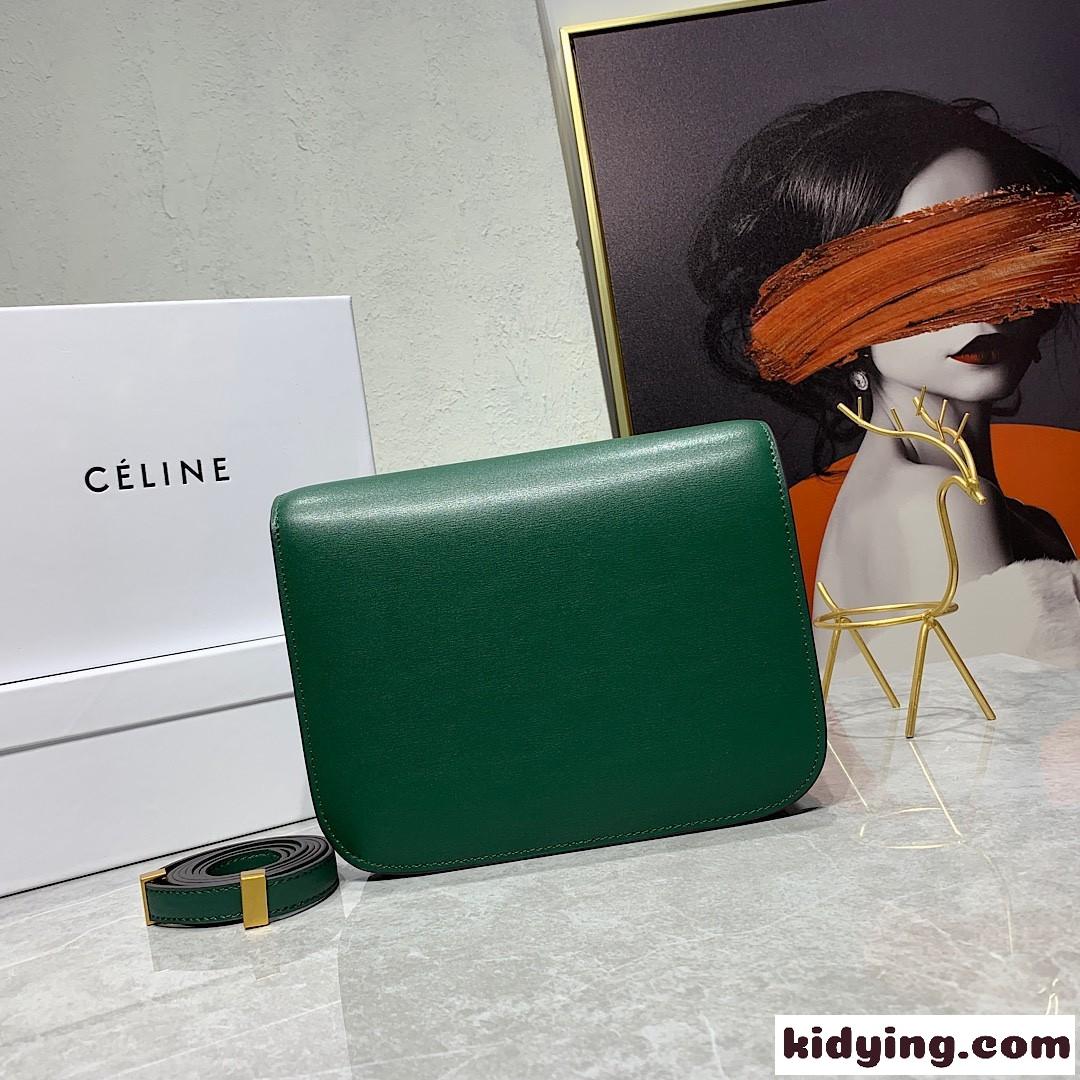 人気 上品 クラシック レザー ショルダーバッグ セリーヌ バッグ コピー グリーン-2