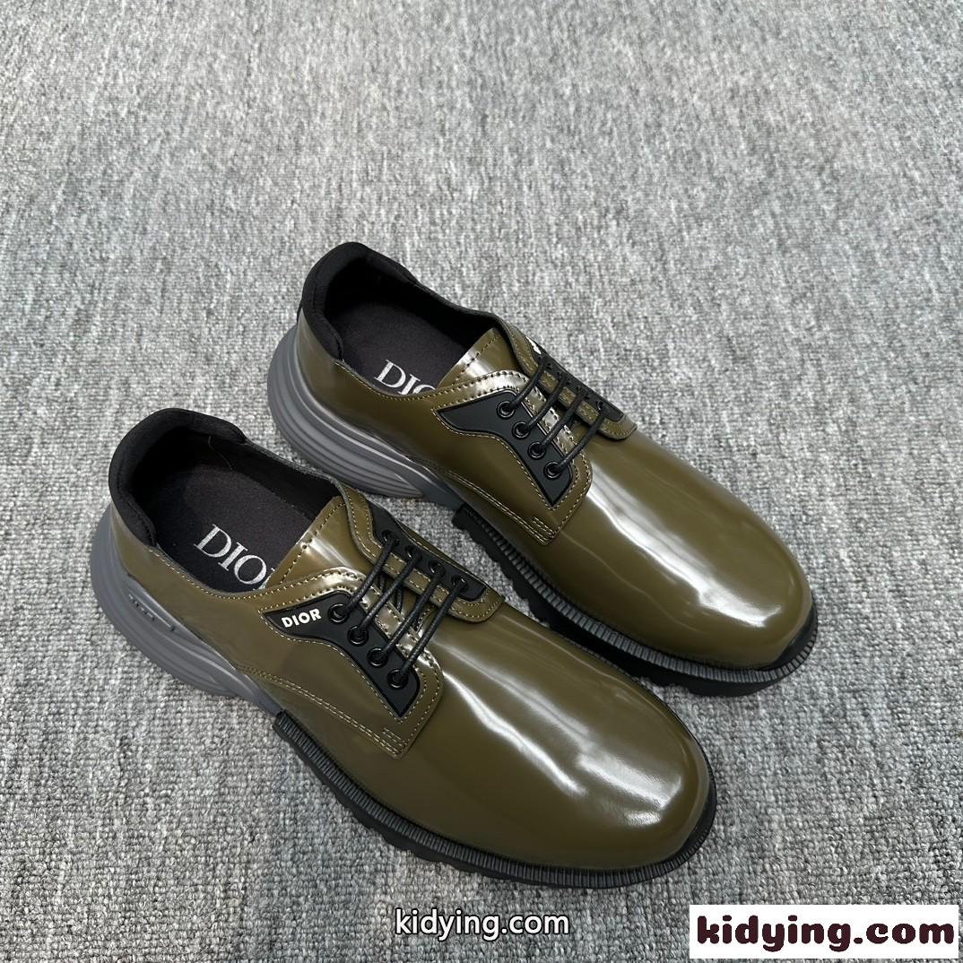 Dior Combat ダービーシューズ クリスチャン・ディオール シューズ コピー メンズ グリーン-1