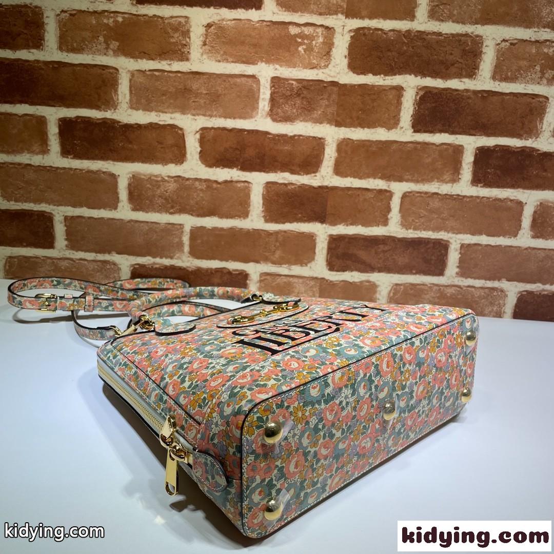A6072088 グッチ バッグ 人気 コピー 花柄 切り替え 斜め掛け ショルダー ハンドバッグ レディース-3