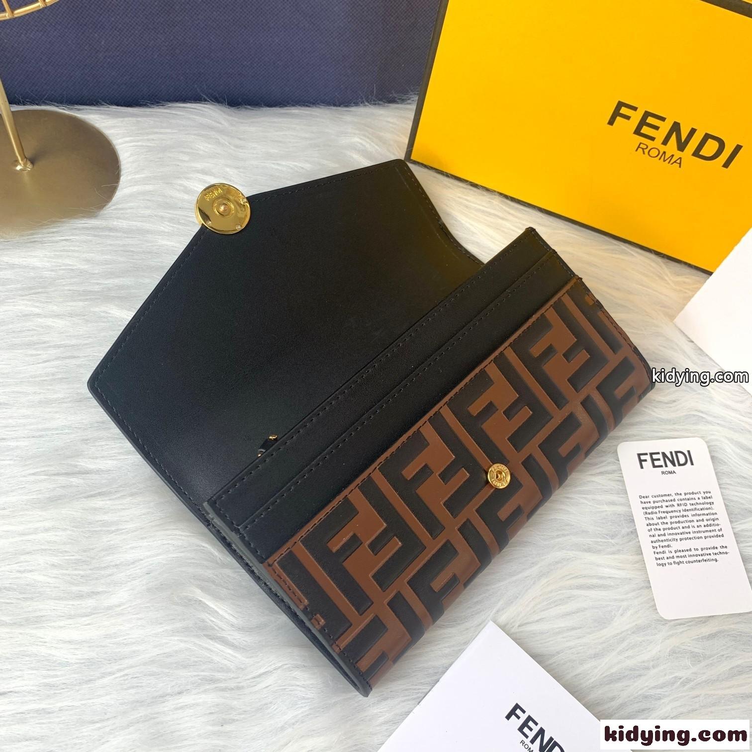 クラシック ロゴ 長財布 コンパクト フェンディ 財布 人気 コピー カード入れ 小銭入れ レディース メンズ-0