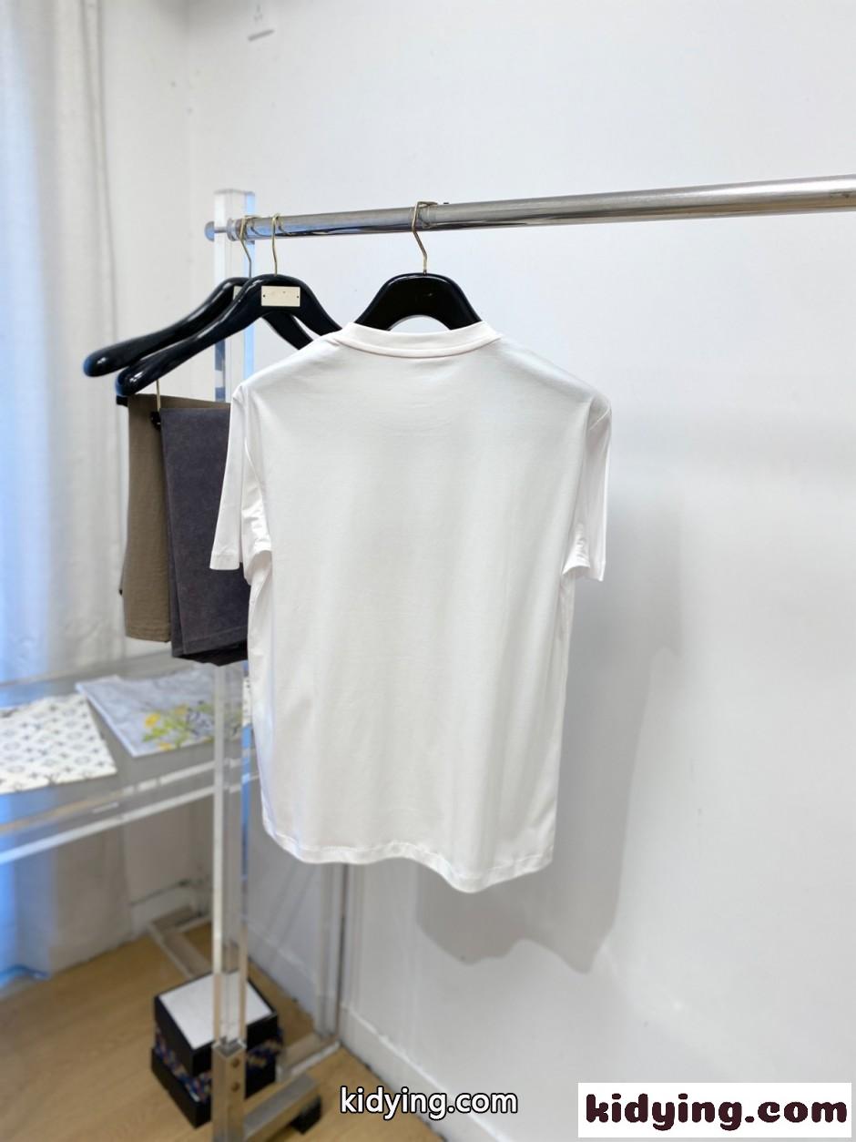 ホースモチーフ クルーネック 半袖Tシャツ エルメス Tシャツ 偽物 ホワイト-4